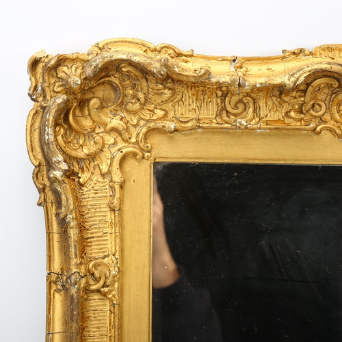 384 - A Victorian gilt-gesso framed wall mirror, overall 59cm x 45cm