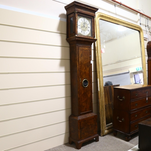 23 - Henry Thornton of London, early 18th century burr-walnut 8-day longcase clock, 12