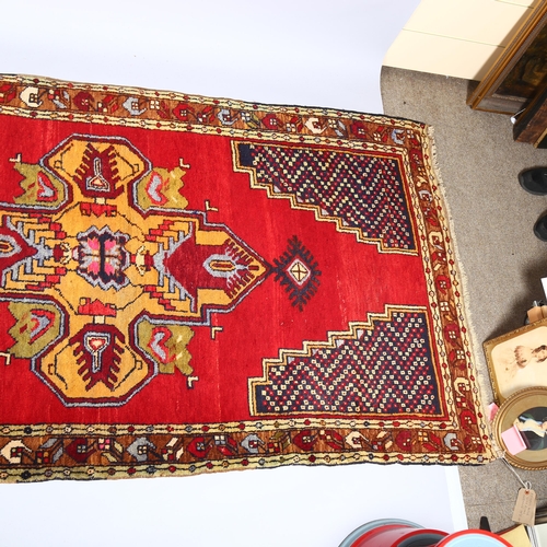 51 - A Turkish Yoruk wool runner, 350 x 125cm