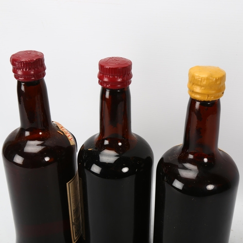 158E - 3 vintage bottles of fortified wine, 1 Port, 1 Oloroso Sherry, 1 Amontillado Sherry, importers Smith... 