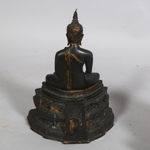 397 - A Thai gilt-bronze figure of seated Buddah, height 27cm