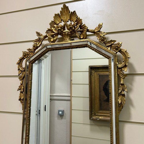 416 - A 19th century gilt-wood carved Rococo style Pier mirror, height 98cm