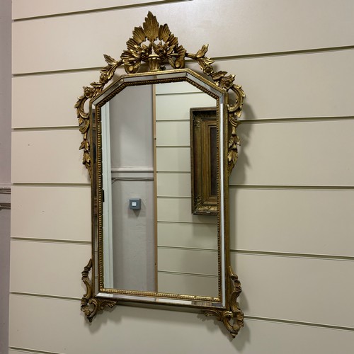 416 - A 19th century gilt-wood carved Rococo style Pier mirror, height 98cm