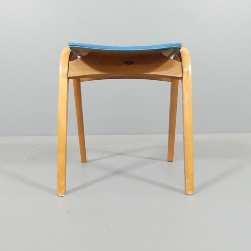 2004 - A Japanese mid-century bentwood stool No. 202, by Isamu Kenmochi (1912-71) for Akita Mokko, with mak... 