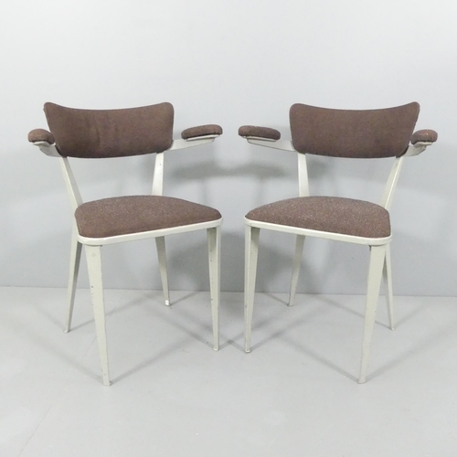 2007 - A pair of mid-century Ernest Race BA3 cast aluminium armchairs with original Race label and cast RD ... 