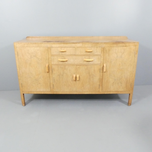 2008 - A 1930s Heals Art Deco sideboard in bleached walnut. 168x98x58cm.