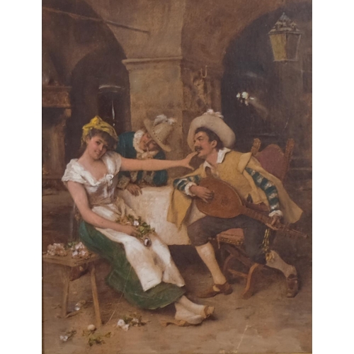 607 - P. KARLY (Austrian 19th/20th Century), a pair of fine interior tavern scenes, oil on wooden panel, 1... 