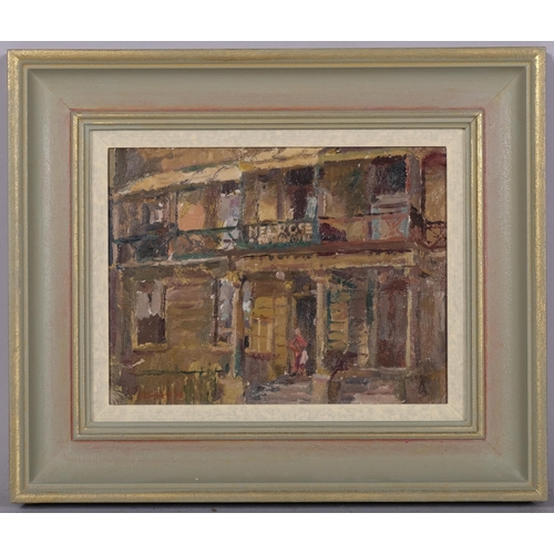 609 - John LINFIELD RWS  (British b.1930), The Melrose Hotel, Worthing, Sussex, oil on board, 24cm x 18cm,... 