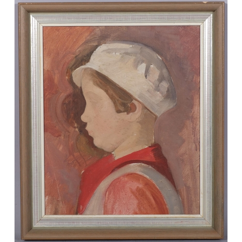 618 - Francesco OLIVUCCI (Italian 1899-1985), untitled portrait, oil on board, 33cm x 40cm, framed, unsign... 