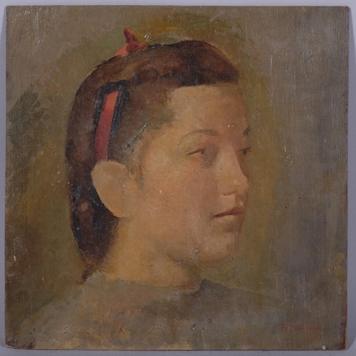 619 - Francesco OLIVUCCI (Italian 1899-1985), portrait of Alla Mia Carissima Figlia, oil on board, 35cm x ... 