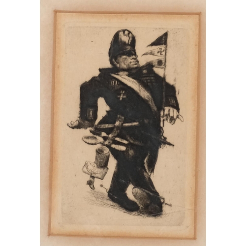 620 - Francesco OLIVUCCI (Italian 1899-1985), a pair of 1940s anti fascist prints on paper made by Olivucc... 