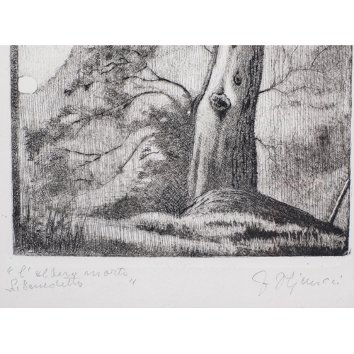 623 - Francesco OLIVUCCI (Italian 1899-1985) two framed etchings. One signed in the plate 'F. Olivucci 191... 