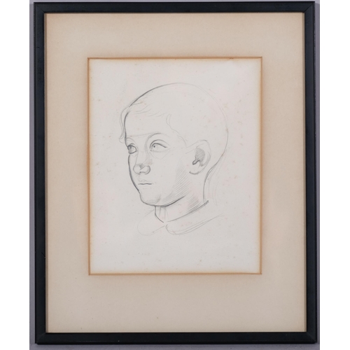 624 - Francesco OLIVUCCI (Italian 1899-1985) portrait of a young boy, pencil drawing on paper, circa 1945,... 