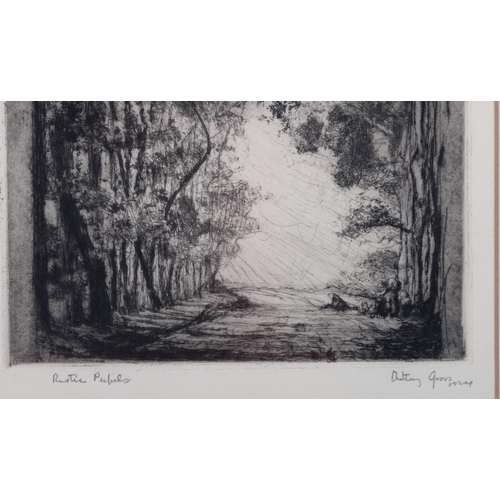 626 - Anthony GROSS (British 1905-1984) Rustic Pupils, dry point etching, image size 18cm x 21cm, signed '... 