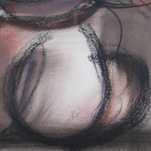 631 - Frans Claerhout (1919 - 2006), abstract figure, mixed media, charcoal/crayon, 57cm x 37cm, framed