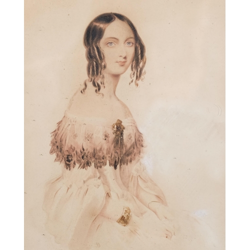 646 - Alfred Edward Chalon RA (1780 - 1860), portrait of Lady Frances Cowper, daughter of the 5th Earl Fol... 