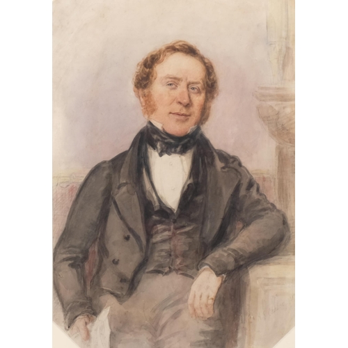 653 - **DESCRIPTION AMENDMENT** *Henry Benjamin Roberts*, portrait of a gentleman, watercolour, 39cm x 24c... 