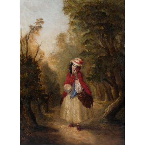 655 - William Powell Frith (1819 - 1909), Dolly Varden from Dickens Barnaby Rudge, oil on canvas, inscribe... 