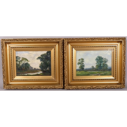 665 - Philip Rossini (born 1887), pair of rural landscapes, oils on canvas, 26cm x 36cm, framed