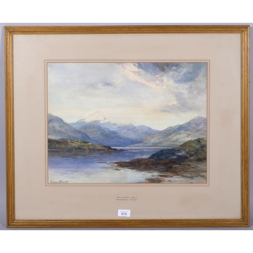 679 - Henderson Tarbet, Ben More, Mull, watercolour, signed, 36cm x 48cm, framed