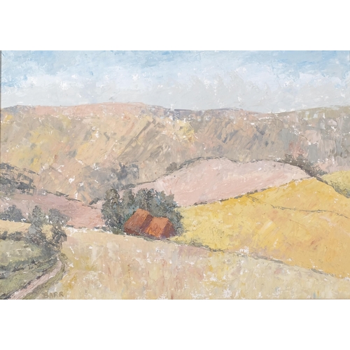 692 - I Barr (Scottish), Highland landscape, oil on board, 38cm x 55cm, framed