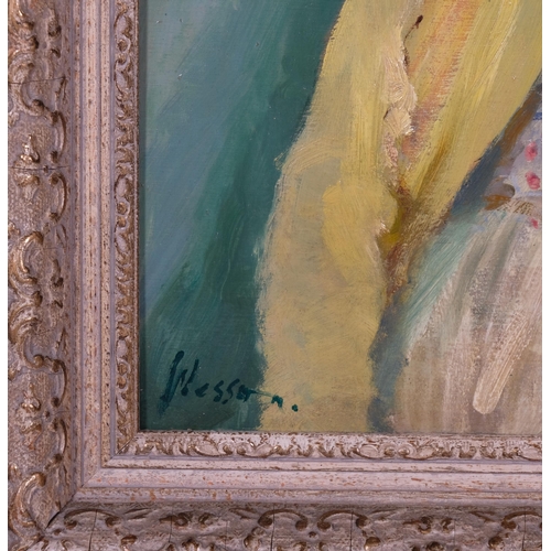 814 - Edward Wesson, portrait of a young girl, oil on board, signed, 40cm x 33cm, framed