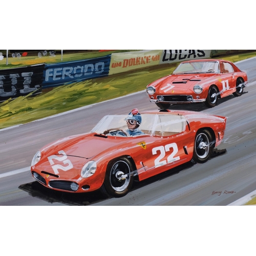 815 - Motorsport Interest - Barry Rowe (1936-2022), British, 4 original gouache Motorsport pictures from e... 