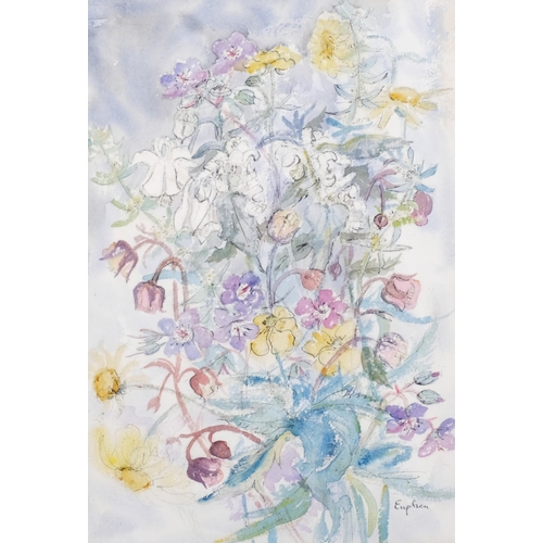 819 - Ephemia Alexander, a bunch of wild flowers, watercolour, signed, 36cm x 25cm, framed