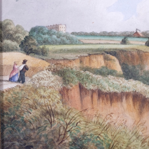 827 - Edward Davis, Pegwell Bay, 19th century watercolour, 20cm x 30cm, framed