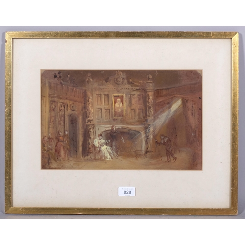 828 - Henry Bardon, the dream, theatrical stage set design, 23cm x 36cm, framed