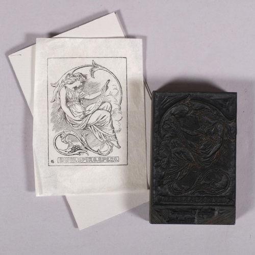 836 - Dante Rosetti, handmade printing block with title 