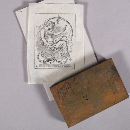 836 - Dante Rosetti, handmade printing block with title 