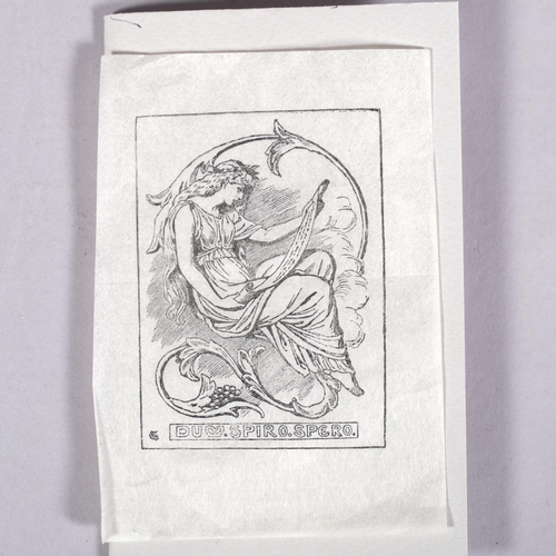 836 - Dante Rosetti, handmade printing block with title 