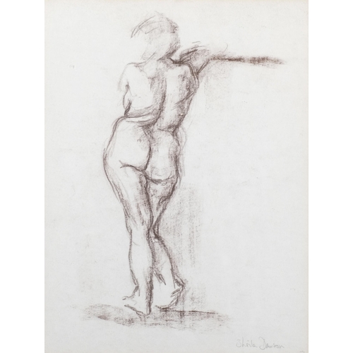 840 - Sheila Dawson, nude life study, chalk on paper, signed, 41cm x 31cm, framed