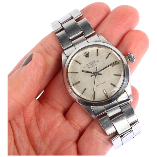 1007 - ROLEX - a stainless steel Oyster Perpetual Air-King Precision automatic bracelet watch, ref. 5500, c... 