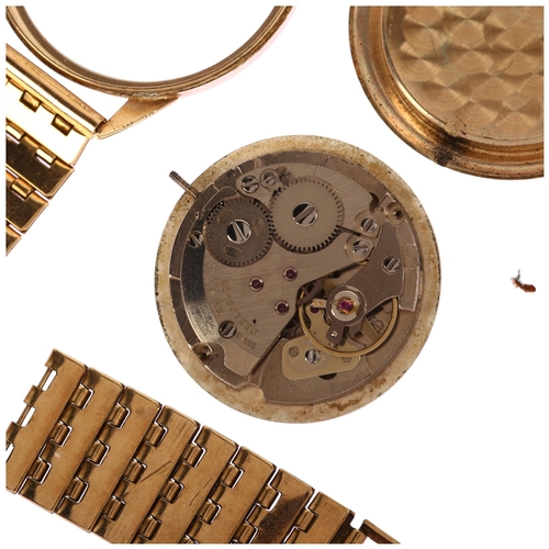 1011 - CORTEBERT - a Vintage 9ct gold mechanical bracelet watch, circa 1960s, silvered dial with applied gi... 