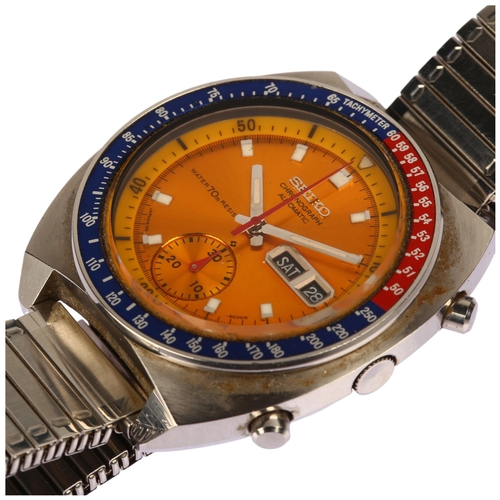 1012 - SEIKO - a Vintage stainless steel Pogue automatic chronograph bracelet watch, ref. 6139-6002, circa ... 