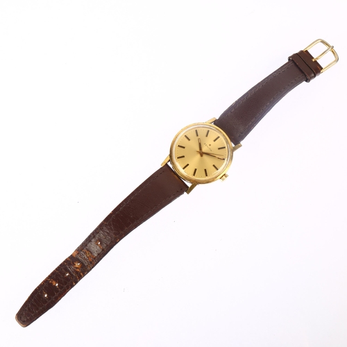 1020 - ZENITH - a gold plated stainless steel mechanical wristwatch, circa 1970s, champagne dial with appli... 