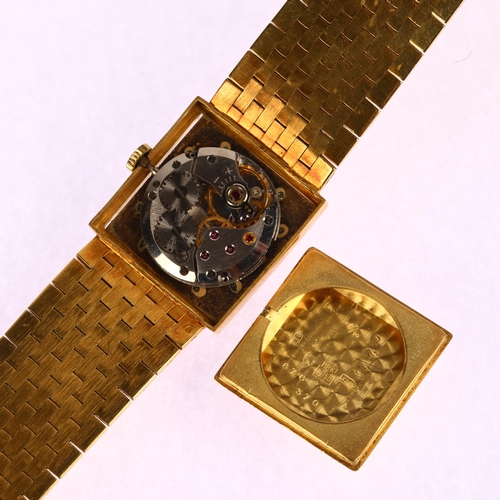 1041 - EBEL - an 18ct gold mechanical bracelet watch, ref. 878, circa 1960s, champagne dial with applied gi... 