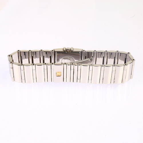 1043 - OMEGA - a lady's stainless steel diamond Constellation Quadi quartz bracelet watch, ref. 1528.46.00,... 