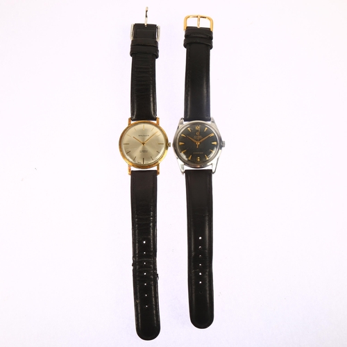 1049 - 2 mechanical wristwatches, comprising Cyma Navystar Cymaflex, and Waltham, both working order (2)