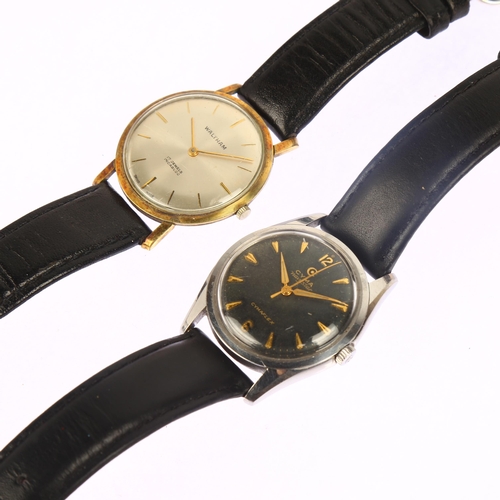 1049 - 2 mechanical wristwatches, comprising Cyma Navystar Cymaflex, and Waltham, both working order (2)