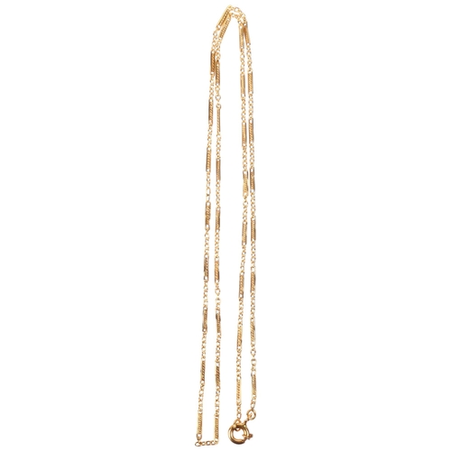 1146 - A Portuguese 800 (19k) gold fine fancy link chain necklace, 48cm, 4.7g