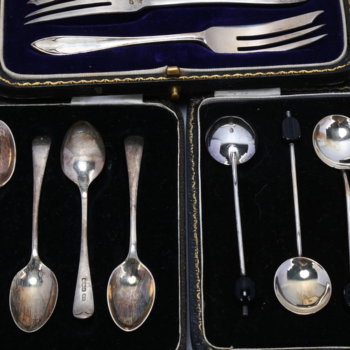 1704 - 4 cased sets of flatware, including set of 9 teaspoons, 10.3oz gross