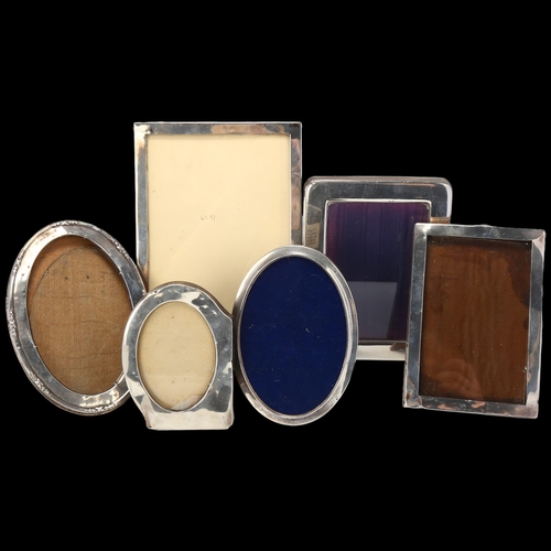 1729 - 6 silver-fronted photo frames, largest overall 20cm x 14cm