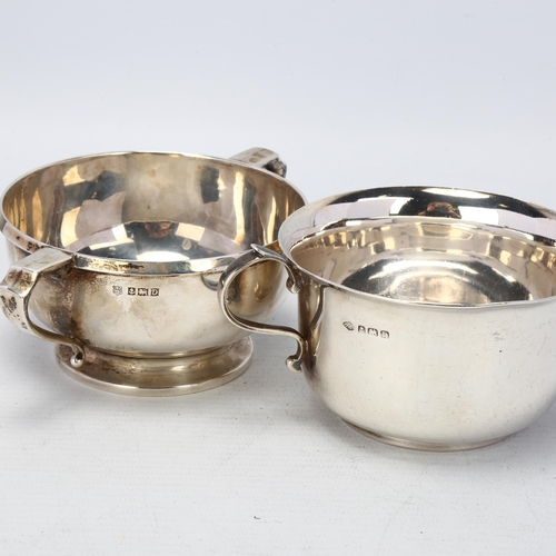 1736 - 2 silver 2-handled porringers, comprising Adie Brothers Ltd, Birmingham 1928, and Barker Brothers Lt... 