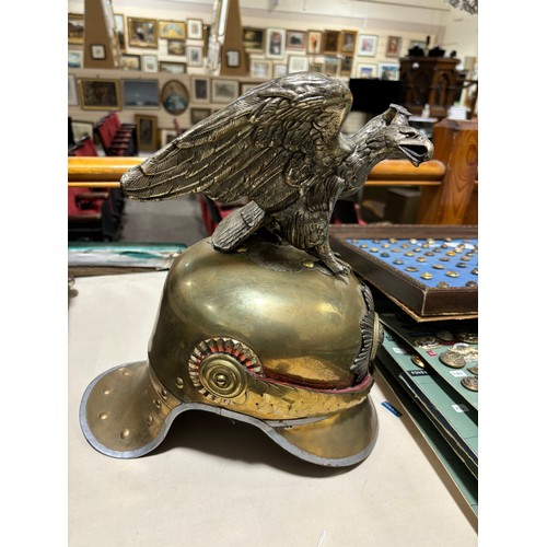 184 - **DESCRIPTION CHANGE**A rare 19th century *Russian* eagle pickelhaube helmet with enamel decorated b... 