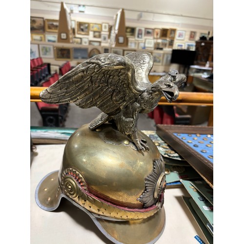 184 - **DESCRIPTION CHANGE**A rare 19th century *Russian* eagle pickelhaube helmet with enamel decorated b... 