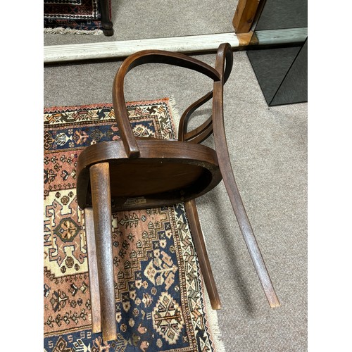 366 - A Thonet Art Deco desk chair or armchair with lightning bolt design to the backrest, with paper labe... 