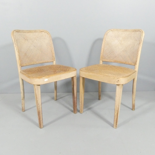 2012 - A pair of beech bentwood model 811 Prague chairs by Josef Hoffman or Josef Frank for Thonet, circa 1... 